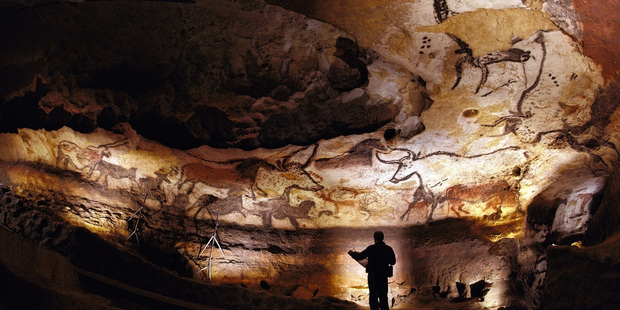 Cave drawings at Lascaux Cave, France, featuring the aurochs.