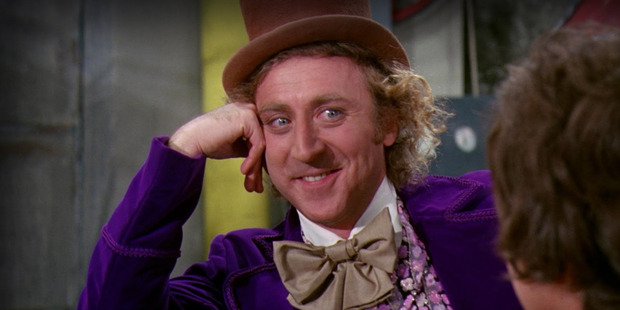 A scene from the movie Willy Wonka and the Chocolate Factory.