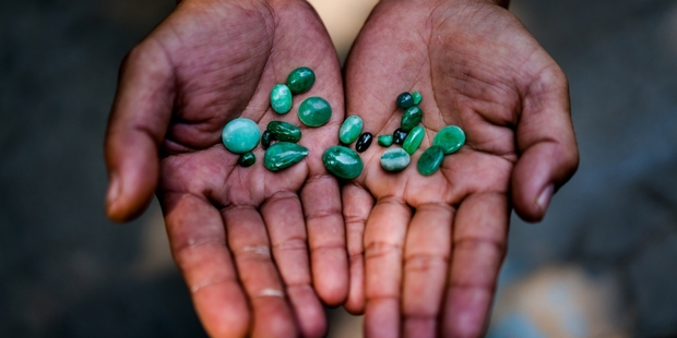 Some locals in Kachin state make a living selling small jade stones, but mining has done widespread damage to the environment. Picture / Washington Post
