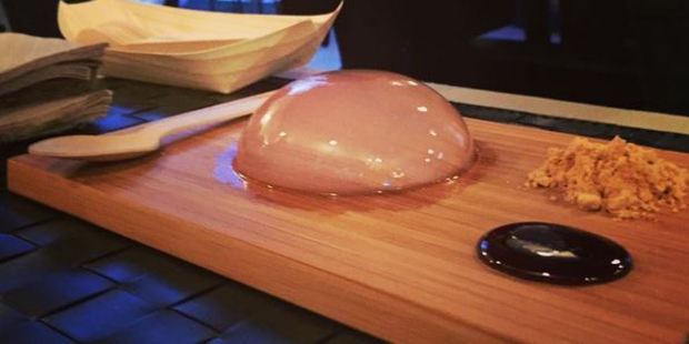 The taste is reportedly "very mild" while adding toppings introduces "a strong sweet kick with a tinge of molasses and roasted nutty flavour." Photo / Instagram, @raindropcake