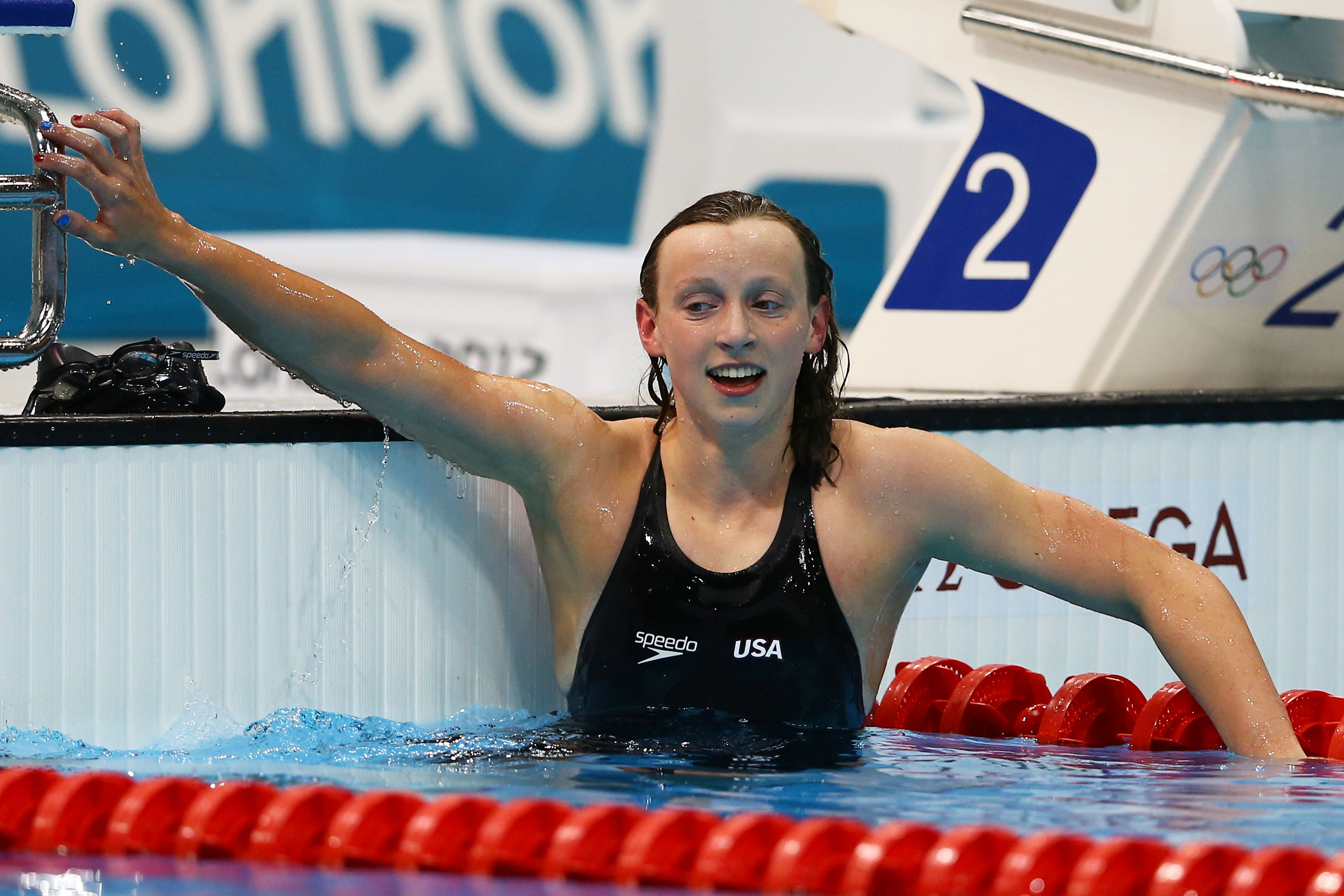 Katie Ledecky after winning gold at the 2012 Olympics.