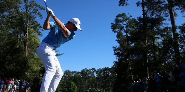 Rory McIlroy plays his shot from the sixth tee during a practice round at the 2016 Masters. Photo / Getty Images