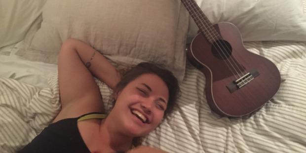 Danica Klas with her beloved ukulele.