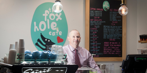 Mount Maunganui RSA Manager Andrew Buenter at the new public Foxhole Cafe. Photo/Andrew Warner.