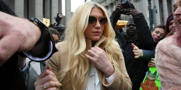 Kesha leaves Supreme court in New York after a hearing involving her producer, Dr. Luke. Photo / AP