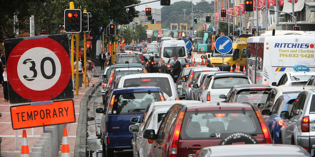 Central Auckland is facing years of chaos as several huge building projects get under way to advance the city's international aspirations. Photo / Greg Bowker