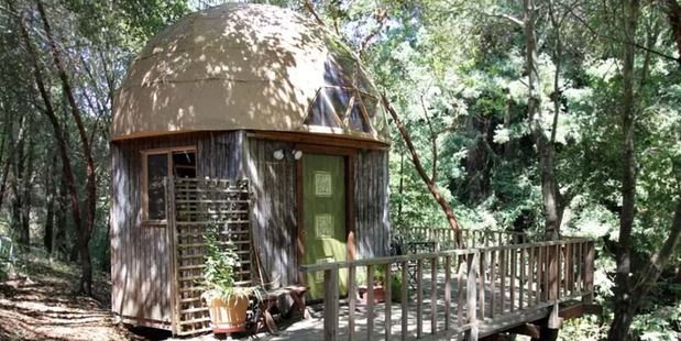 One of Airbnb's most popular rental property, the Mushroom Dome, is owned by 65 year-old Kitty Mrache. Photo / Airbnb