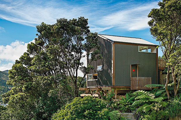 At just 50sq m, Andrew Simpson and Krysty Peebles' house overlooking Wellington's bush and city conforms to Japanese architect Makoto Masuzawa's
"minimum house" concept.
