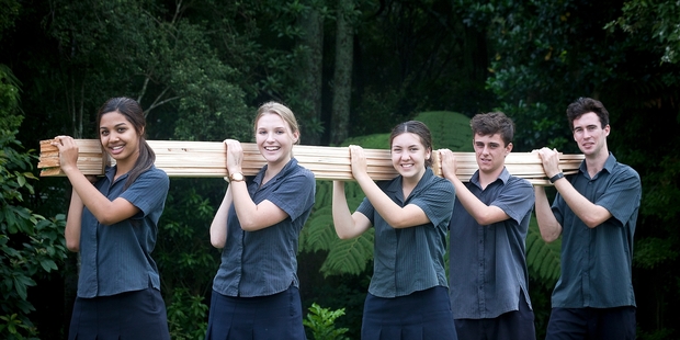 READY TO BUILD: Students Kimberly D'Mello, Sophie Thompson, Hannah Skelton, Jamie Regan and Andrew Randrup are fundraising for their rebuild trip to Fiji. PHOTOS/ANDREW WARNER
