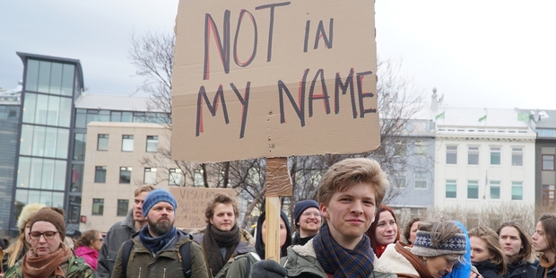 Protesters took to the streets in Reykjavik to demand the resignation of Sigmundur Gunnlaugsson. Photo / AP