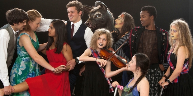 John Paul College drama students get ready for the Shakespeare Festival. Photo / Ben Fraser