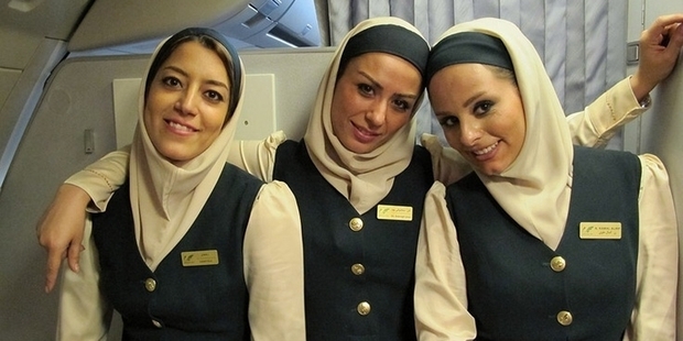 Some airlines require stewardesses to wear headscarves. Photo / Supplied
