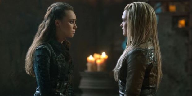 Alycia Debnam-Carey as Lexa, left, and Eliza Taylor as Clarke on CW's "The 100." Photo / Diyah Pera, CW