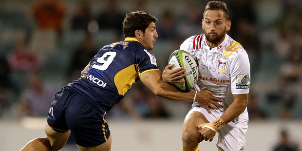 Aaron Cruden's footwork helped the Chiefs to a big win over the Brumbies. Photo / Getty