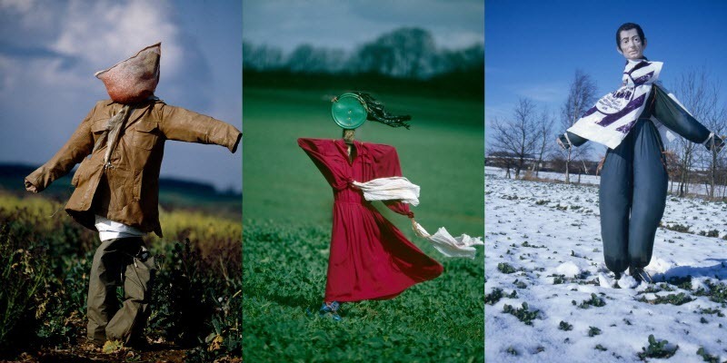 Creepy scarecrows.