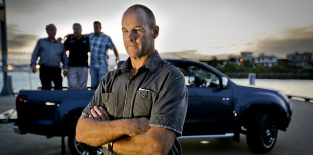 Dean Young, winner of the Megafish competition stands in front of the Izuzu Ute. Photo / Warren Buckland