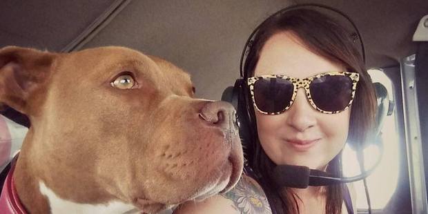 Alanna Gracie and Hazel the pitbull. Photo / Supplied