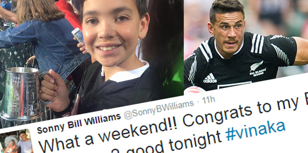 A young fan has walked away from the Hong Kong Sevens with a once in a lifetime gift from Sonny Bill Williams. Photo / Getty