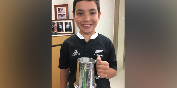 Coop Rodda, who's eight-years-old with the runners up trophy. Photo / Facebook.