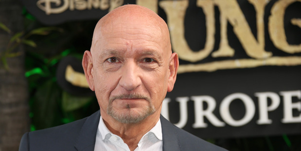 Ben Kingsley arrives at the London premiere of The Jungle Book. Photo/AP