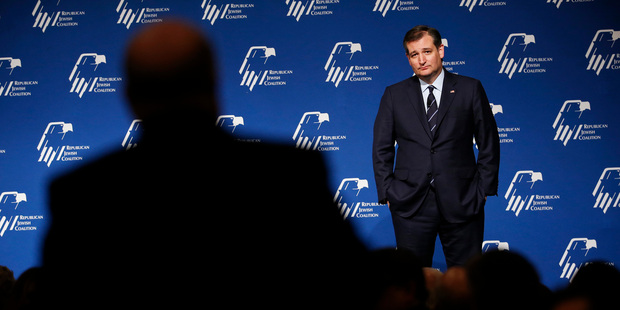 Republican presidential candidate, Senator Ted Cruz, takes a question from an audience in Las Vegas. Photo / AP