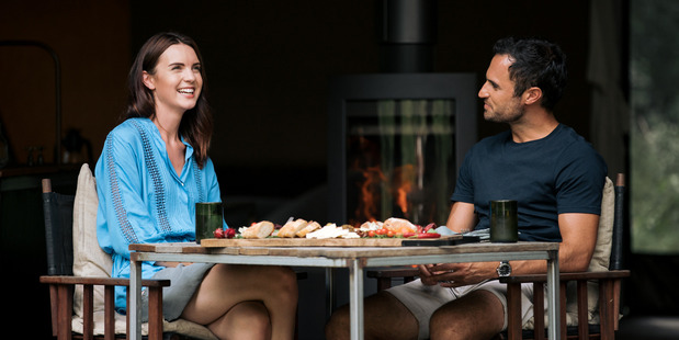 Storm and Jordan enjoy a romantic meal together on The Bachelor NZ.