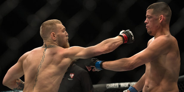 Conor McGregor and Nate Diaz fight at UFC 196. Photo / Getty Images