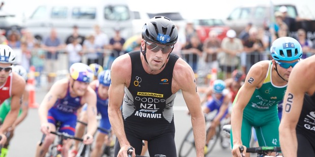 Tony Dodds competing at the New Plymouth ITU World Cup event. Photo / Scott Taylor