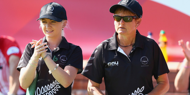 Selina Goddard of New Zealand and Val Smith during the Commonwealth Games. Photo / Getty Images