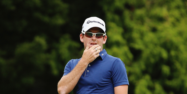 Josh Geary reacts after missing a putt during the NZPGA Golf Championship. Photo / Getty Images