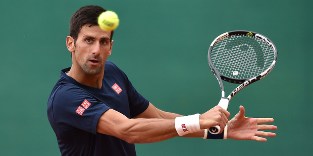 Novak Djokovic in action in a practice session ahead of the ATP Monte Carlo Masters. Photo / Getty Images