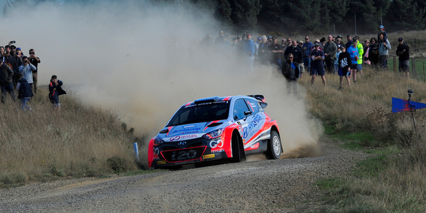 Hayden Paddon dominated leg one of Rally Otago. Photo / Geoff Ridder