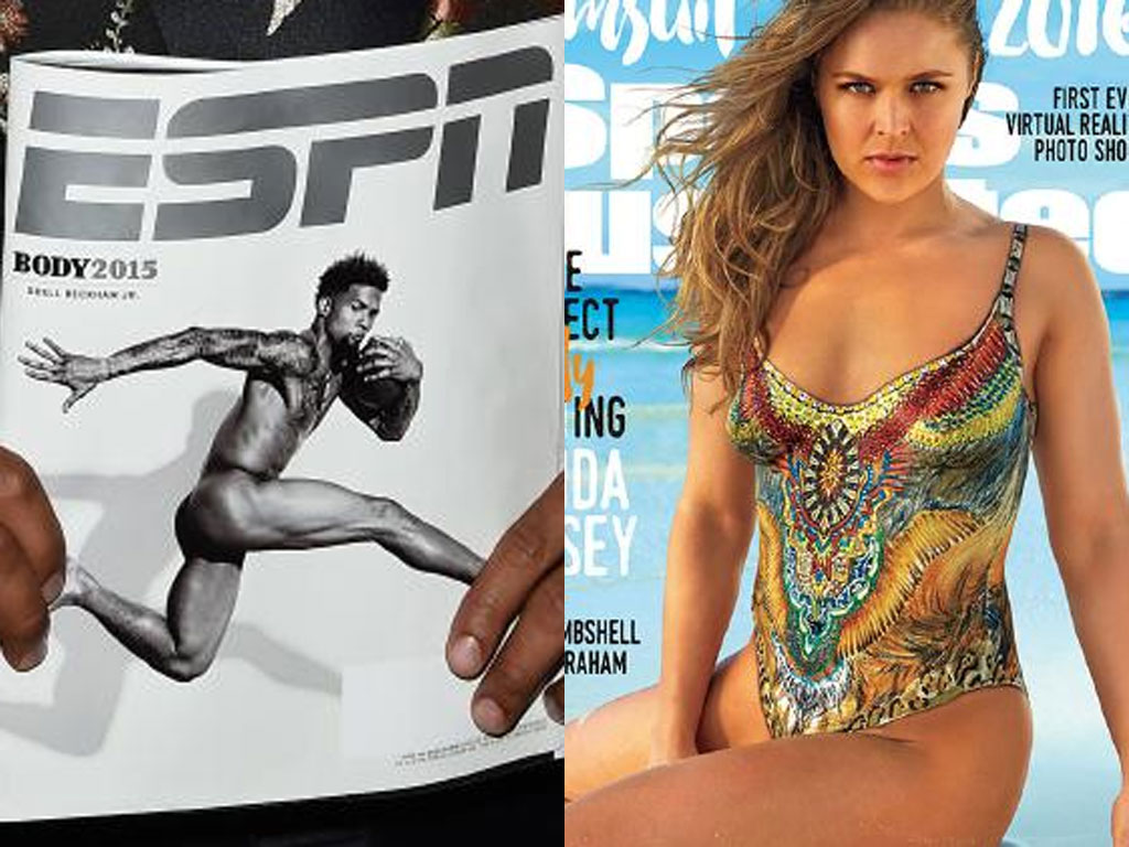 Odell Beckham Jr (L) and Ronda Rousey (R).