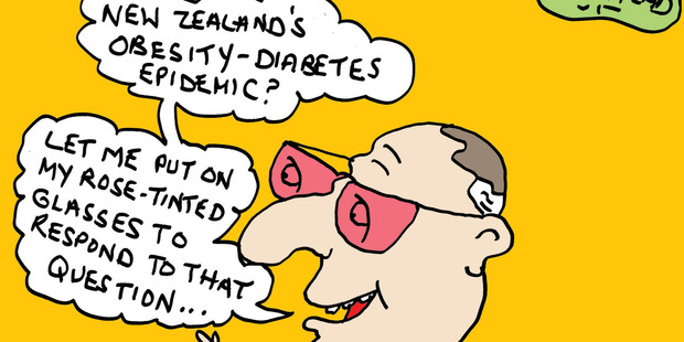 Health Minister Jonathan Coleman claims there is no evidence a sugar tax would work. Illustration / Peter Bromhead