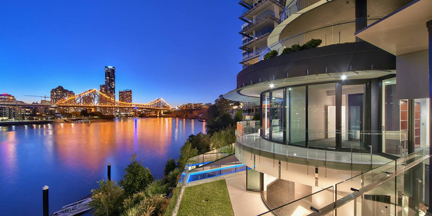 Morehu-Barlow's A$5.65 million Brisbane apartment, where he was arrested. Photo / Johnston Dixon