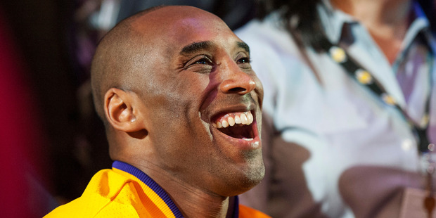 Los Angeles Lakers' forward Kobe Bryant reacts during a video tribute to him before an NBA basketball game against the Utah Jazz at Staples Center. Photo / AP.