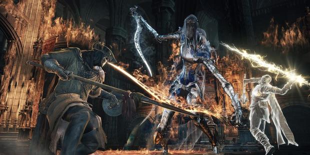 A scene from the video game Dark Souls III.
