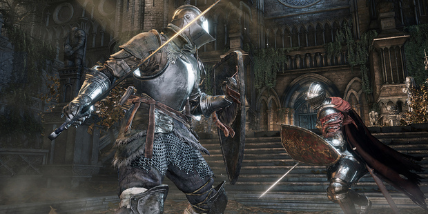 A scene from the video game Dark Souls III.