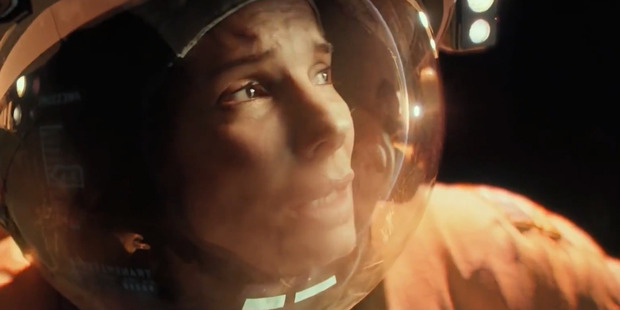 Sandra Bullock stars in the movie, Gravity.