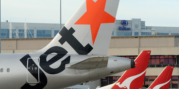 Jetstar and Qantas aircraft berthed at the at Melbourne's Tullamarine Airport, Melbourne. Photo / Bloomberg