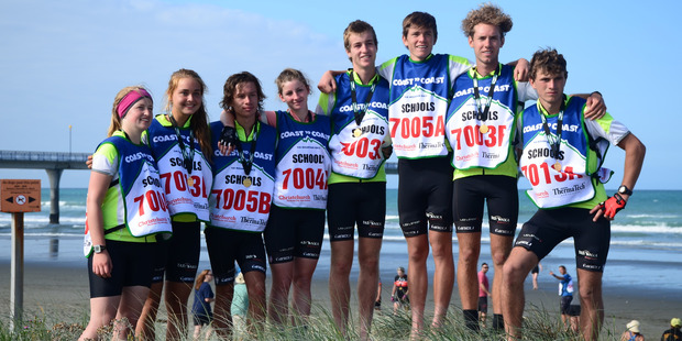 Taradale High School's adventure racing team. Kaya Shlomi is on the left.