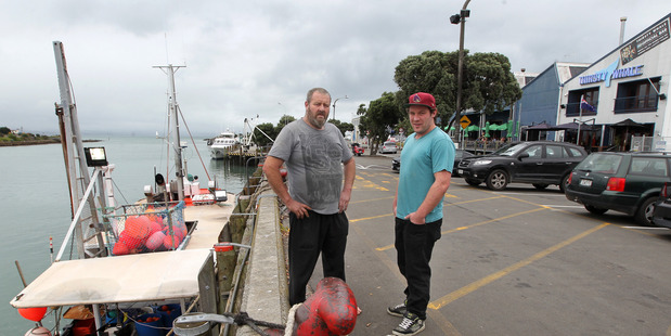 Aidan Carruthers (left) and Chris Sparkes two of the people who rescued a man who fell off West Quay.