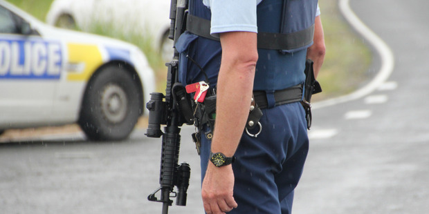 Armed police from Whangarei and Kawakawa stopped all cars entering and leaving the Karikari Peninsula while searching for the man. Photo / Peter de Graaf