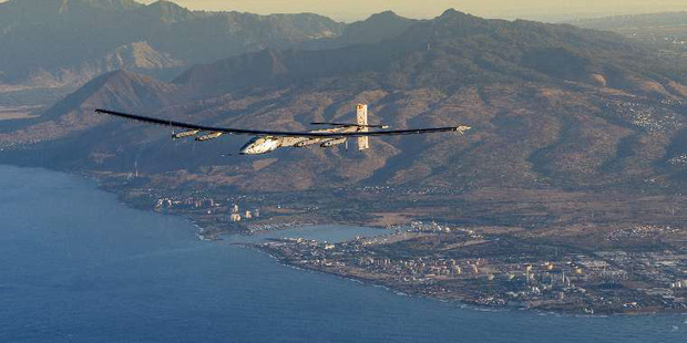 With its batteries replaced, Solar Impulse 2 was back in the air over Hawaii. Photo / The Washington Post, Jean Revillard