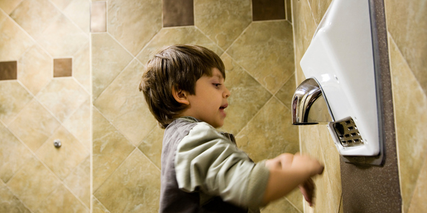 Some bathroom hand dryers can help to spread bacteria. Photo / Getty