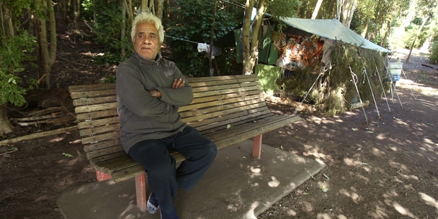 PARKED: A man has set up home in Graham Park, off Takitumu Drive, for several weeks. PHOTO/JOHN BORREN