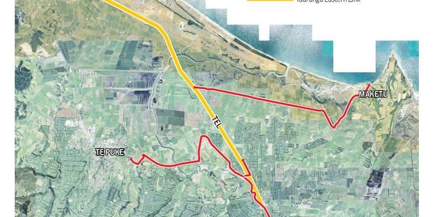 Proposed Te Puke - Maketu cycleway.