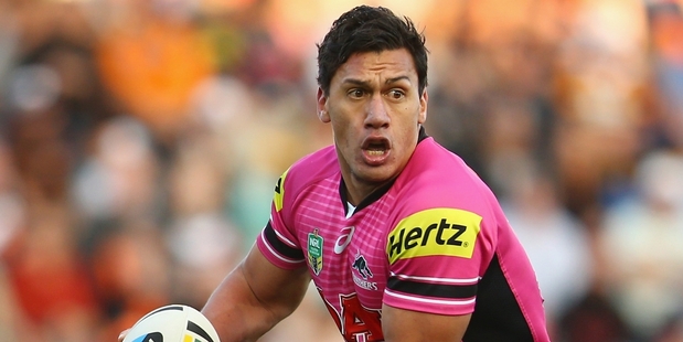 Elijah Taylor is considering a switch to rugby union - as he looks at all possible future options - in the midst of a difficult time at Penrith. Photo / Getty Images
