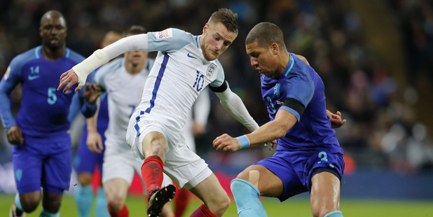 England's Jamie Vardy will look to take his Premier League into the European Championships. Photo / AP