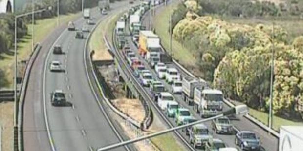 Southbound traffic is stalled on the southern motorway in this file photo.